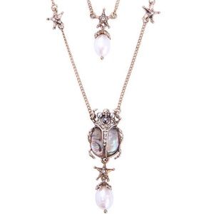 2 for35 Gothic Occult Scarab Beetle Skull Pearl